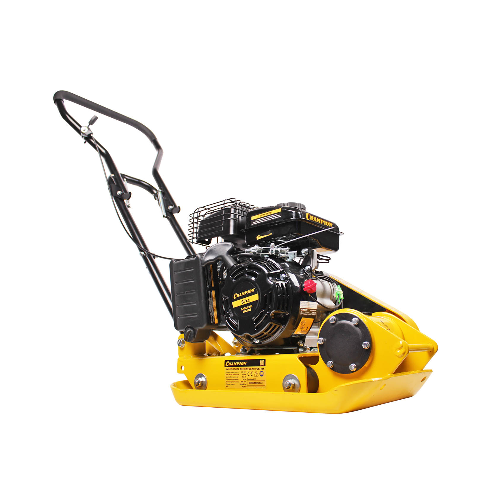 Виброплита прямоходная бензиновая CHAMPION PC5332F (43 кг), изображение 1